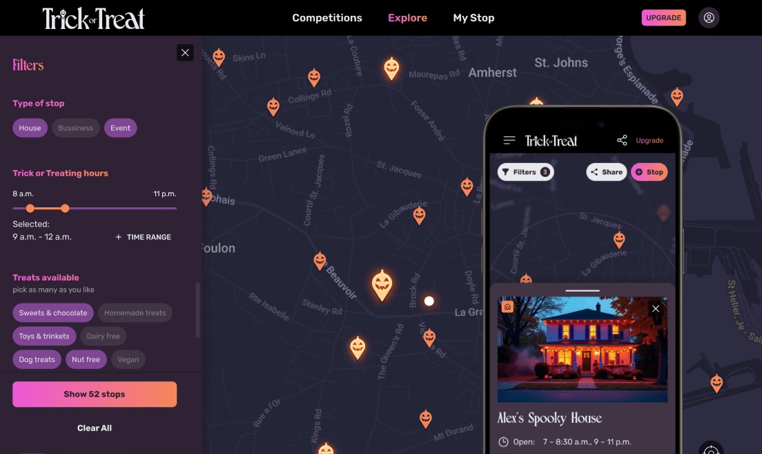 Map-Based Community Platform for Halloween